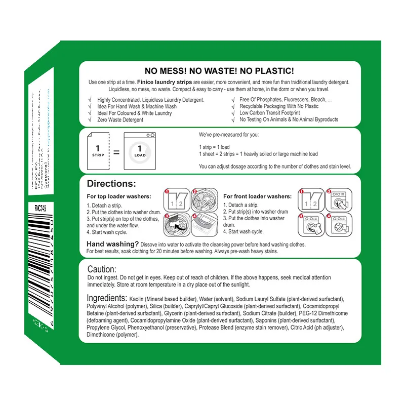 FNC745 finice laundry soap and softner sheets special shape laundry sheet plant based