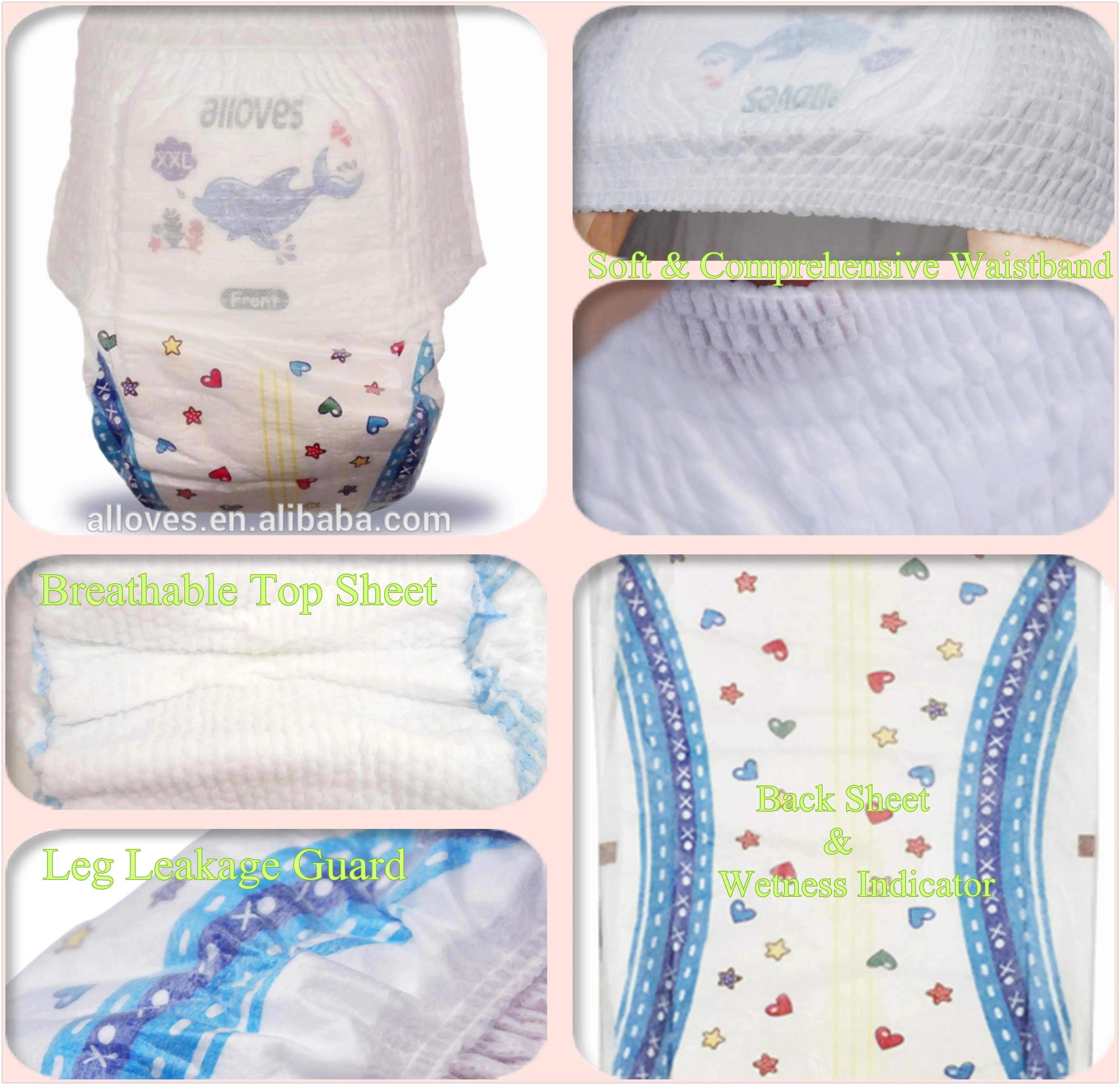 OEM Wholesale Disposable Diapers Babies Nappies Pull Up Pant 2pc Baby Diapers Wholesale Factory Set Top and Pants Pajamas