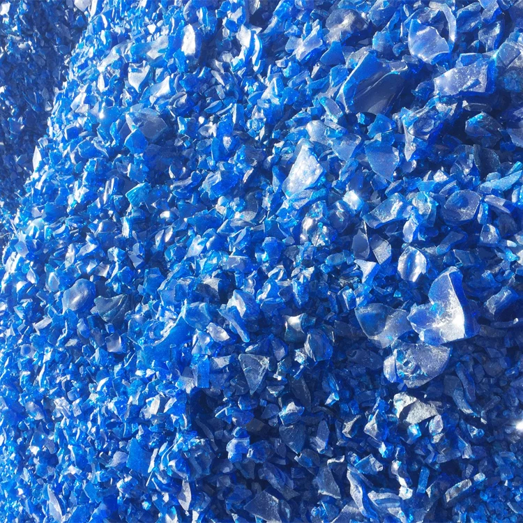 Colored Glass Chips Blue Glass Gravel For Landscaping