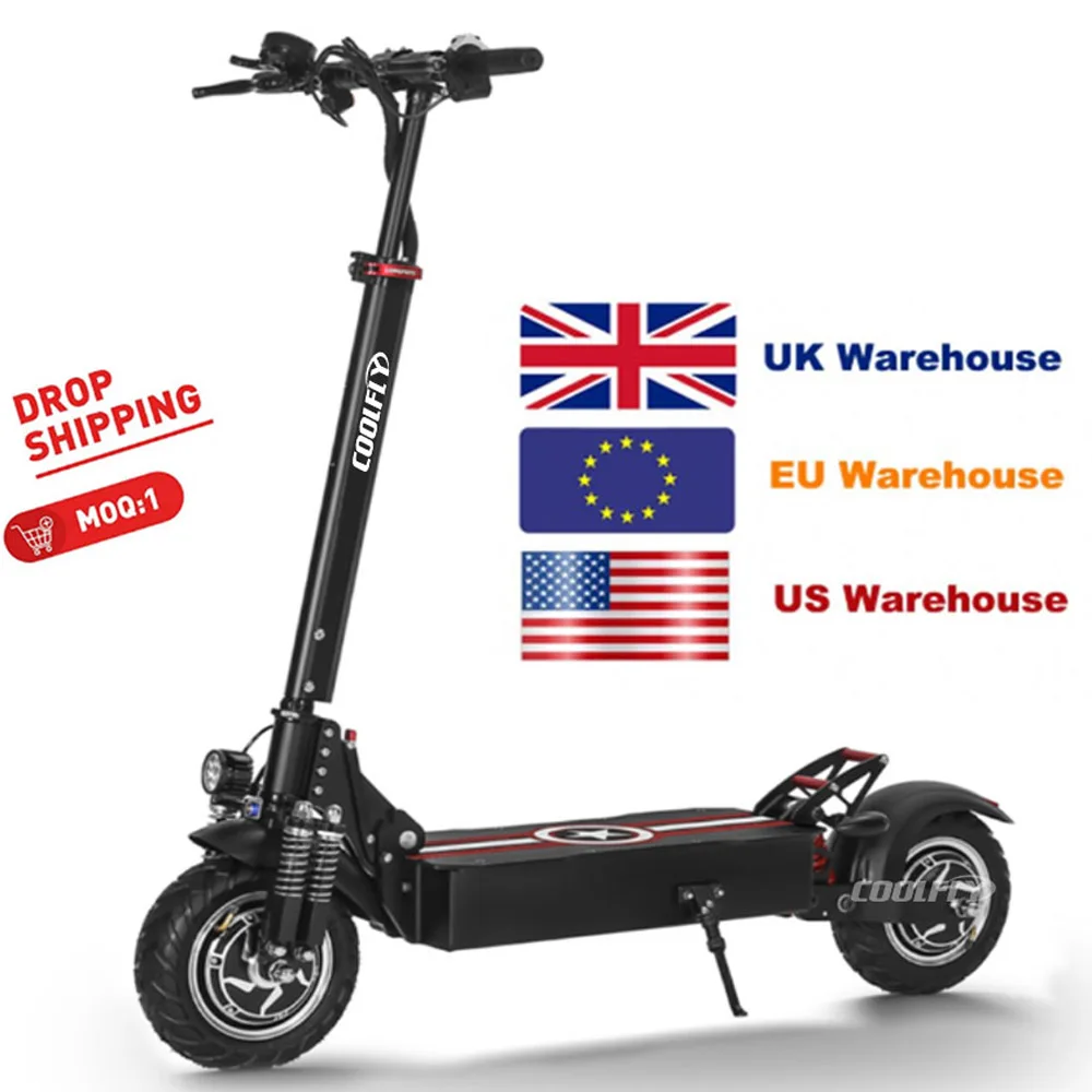 Europe warehouse china electric scooter 1000w 52v 21ah dual motor electric scooter 2000w with LED side lights for wholesale