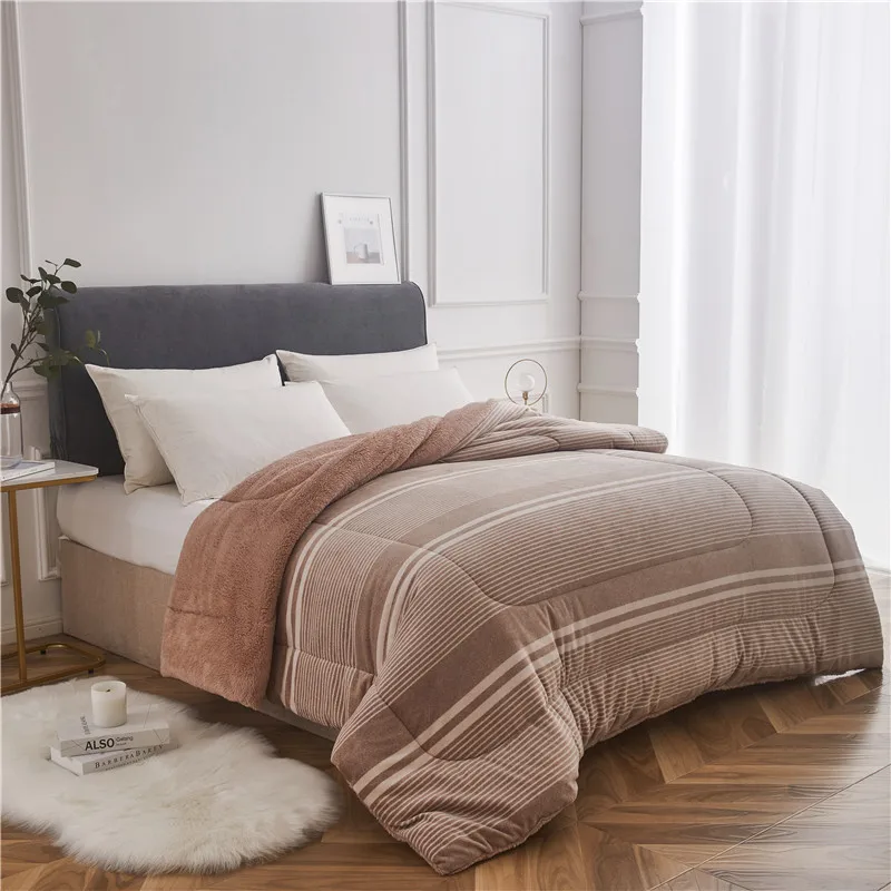 Luxury Design Microfiber Comforter Set Fleece  Blanket Polyester Bedding Sets