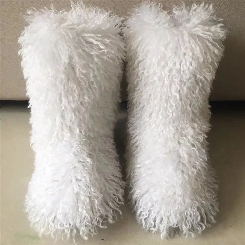 Factory supply Women Winter Warm Faux Mongolian Fur Snow Boots