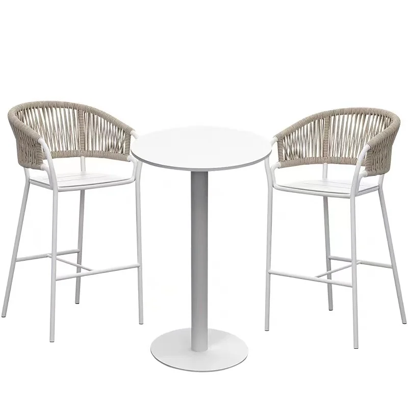 kitchen and outdoor velvet bar rattan chair with arms stools grey