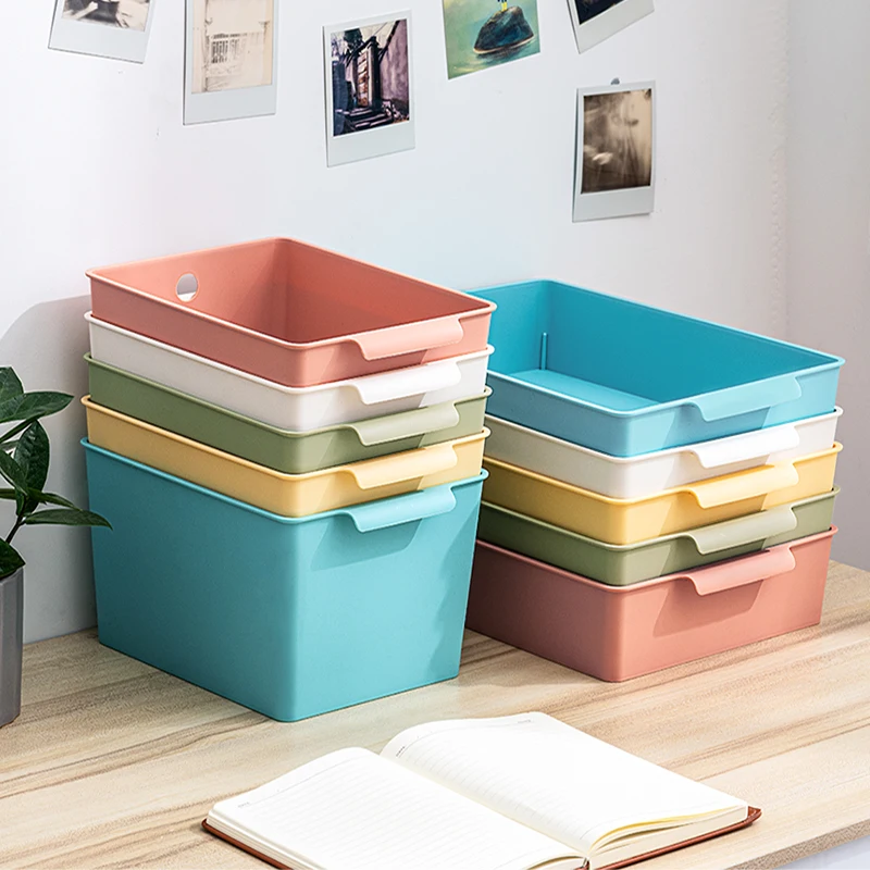 
Home used Desktop Kitchen Snack Toy Storage Basket Food Fruit Container Cosmetic Organizer no lid plastic storage box 