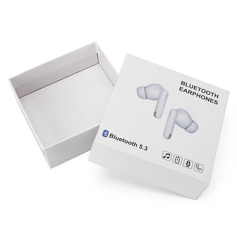 Printing customization white lid and base headphones wireless bluetooth airpods  earbuds packaging paper box