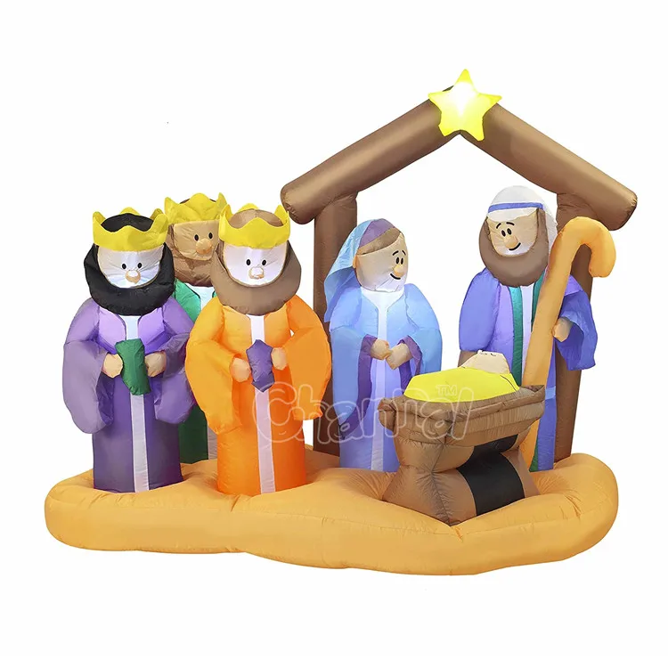 Надувные лодки Рождественский надувной семейный сцена свет фон надувные рождественские украшения