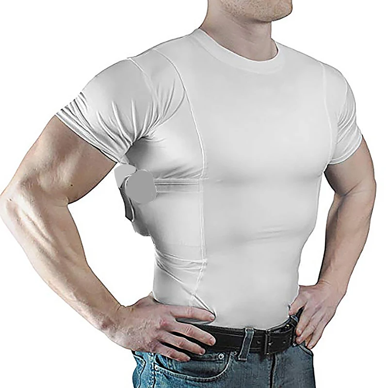 Черное Мужское нижнее белье, Женская Скрытая Футболка-Кобура