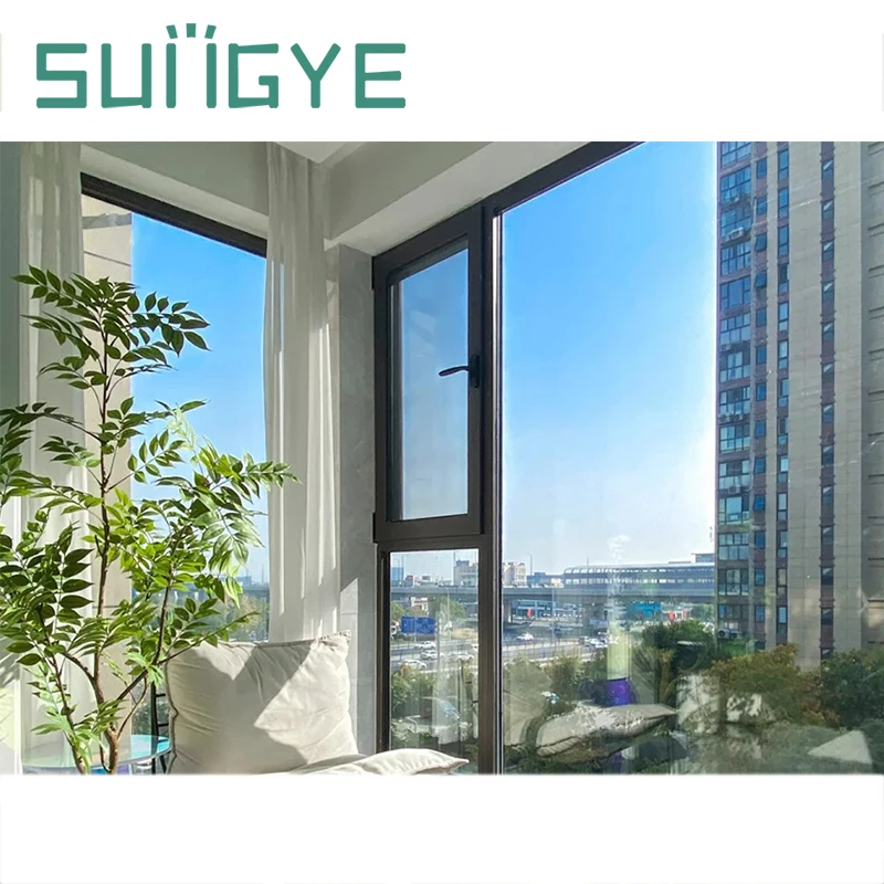 SUNGYE энергоэффективные алюминиевые тройные стеклопакеты с двойным остеклением стеклянные двери и окна