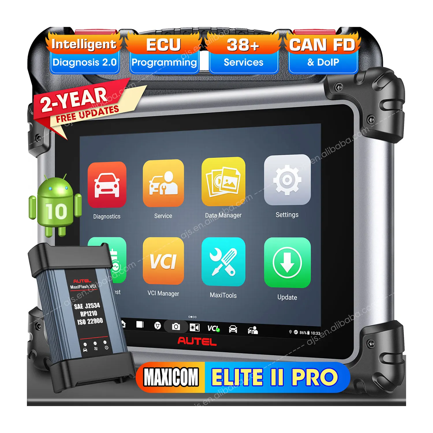 Autel MaxiSYS Elite II PRO OBD2 сканер ECU программирование Профессиональный Универсальный алтарь серии 2 диагностические инструменты для автомобиля