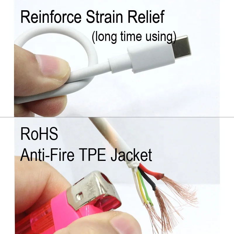 Кабель для передачи данных и быстрой зарядки премиум-класса, 1 м, 3,3 фута, USB Type-C, 5 А, для Samsung, Huawei, Oneplus, Xiaomi