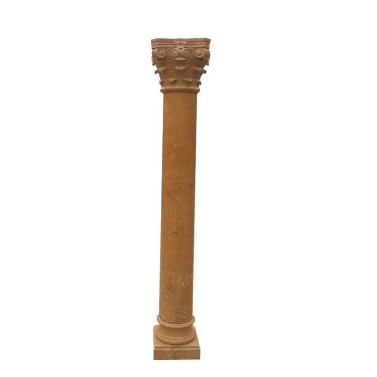 Red marble decorative marble stone dragon column stone column prices cast stone columns