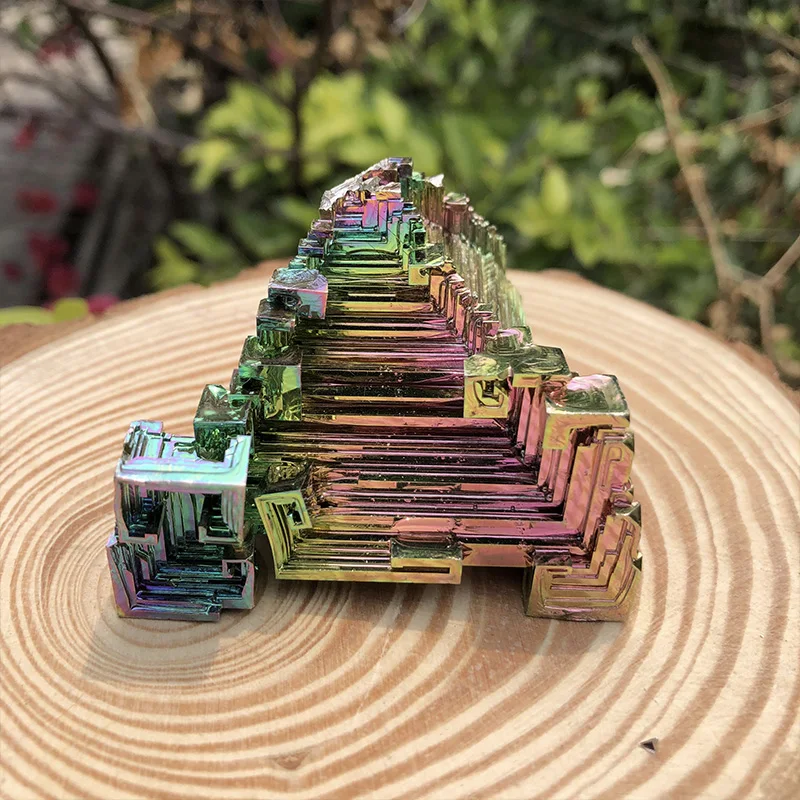 Natural Titanium Bismuth Home Furnishing Decoration Charm Irregular Specimen Metal Crystal Bismuth Gemstone