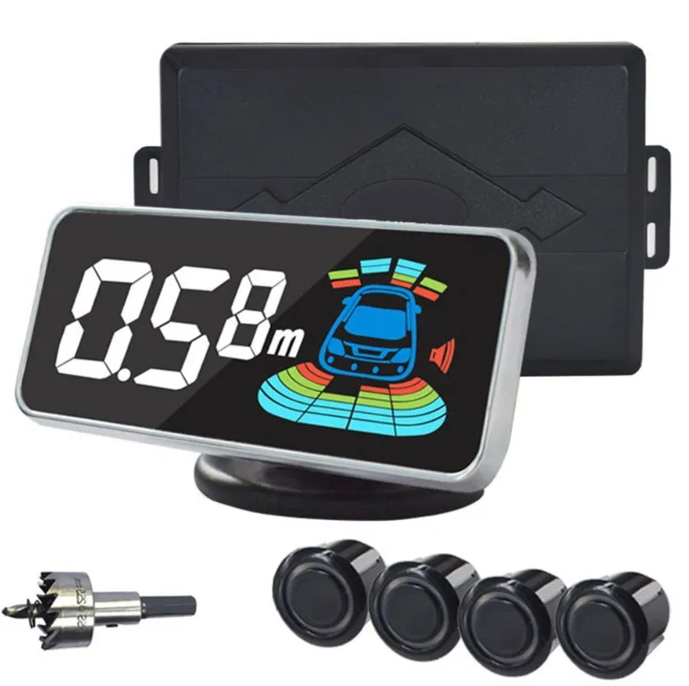 Car Auto Parktronic LED Parking Sensor With 4 Sensors Reverse Backup Car Parking Monitor Detector System Backlight Display