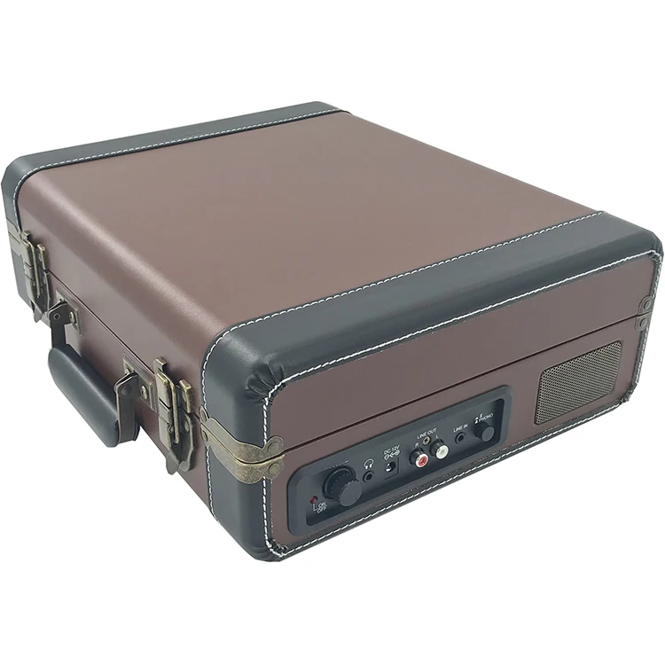 Retro Vinyl Record Player Home Audio Portable Turntable With BT Speakers