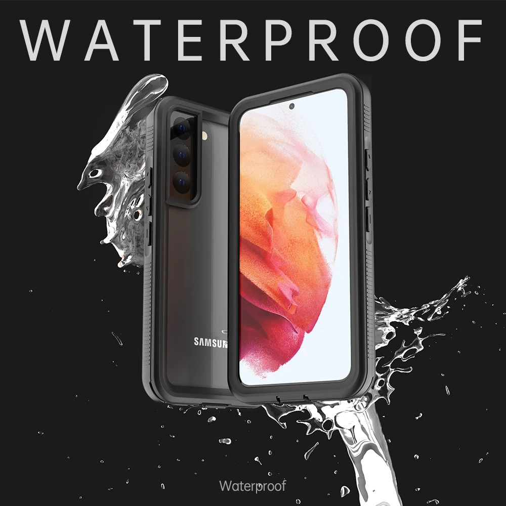 Compatible With Samsung Galaxy S22 Shellbox Waterproof Phone Case For Outdoor Activities With Built-In Screen Protector