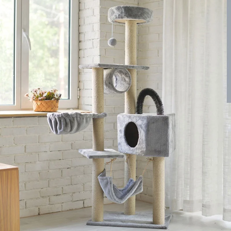 pet supplies amazon hot selling cat climbing tree Wood 4 Layers climbing tower for cat towers cat scratching posts