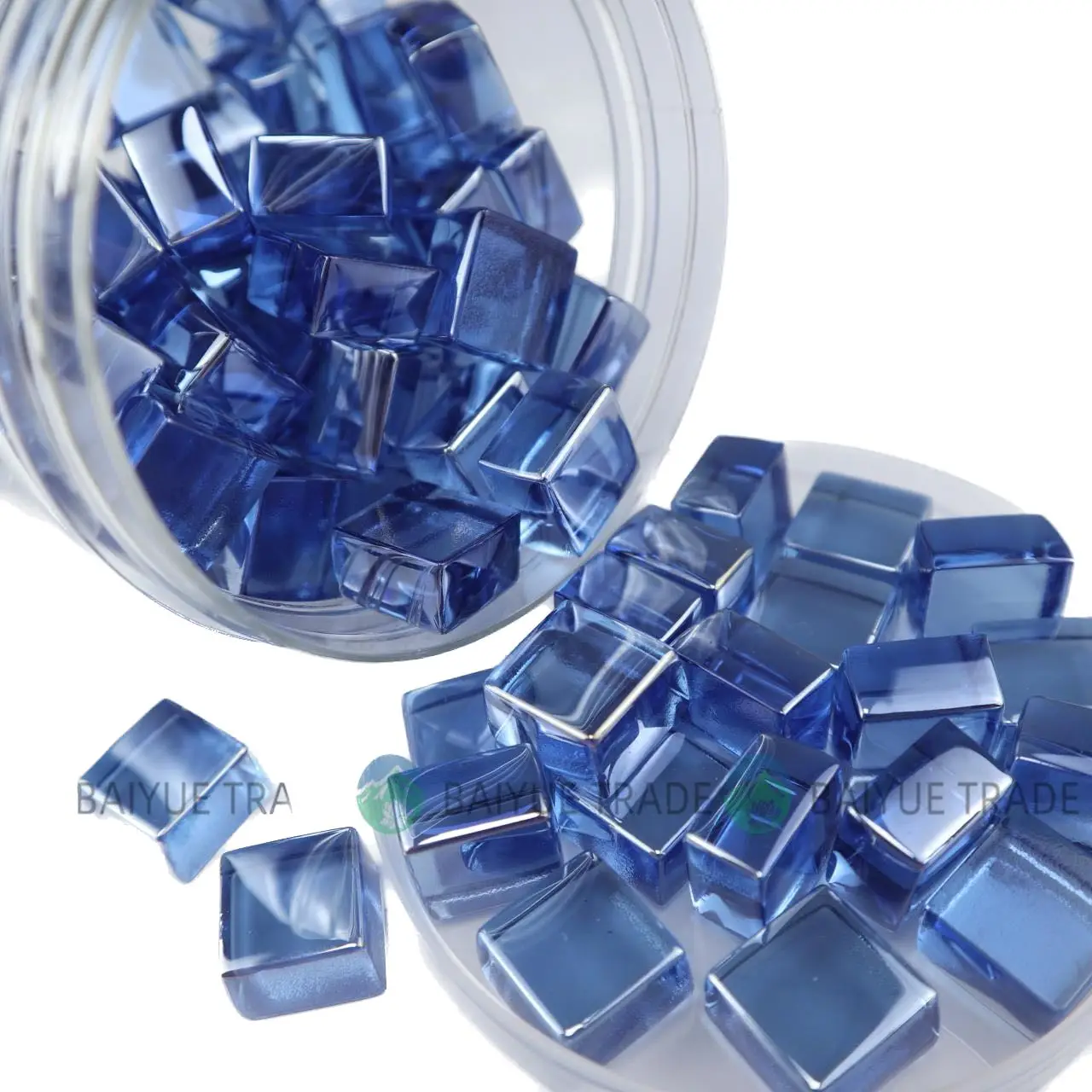 China Factories Direct Selling Square Glass Beads Fire Pit Glass Square Shot Glass  For Decorative