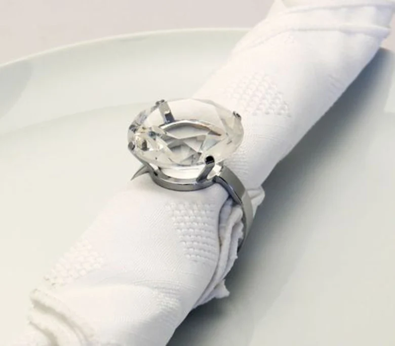 wholesale  Cheap crystal diamond napkin rings holders