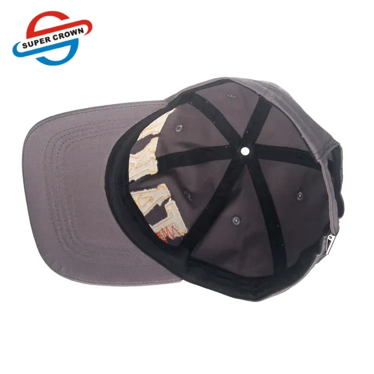 China Manufacture 6 Panel custom patch brim baseball cap with 3D embroidery