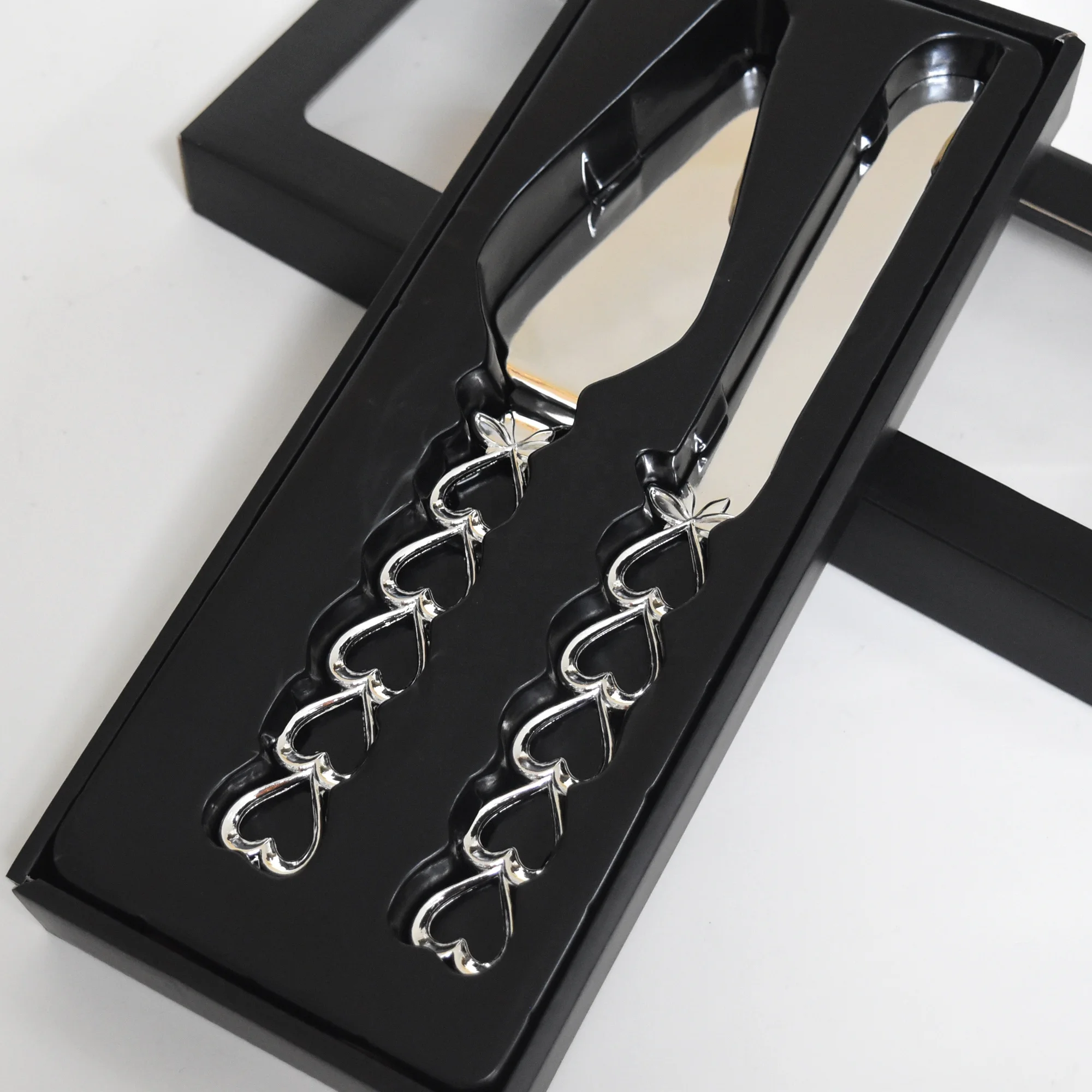 Steel wedding cake cutting knife kitchen silver cake shovel cutter set