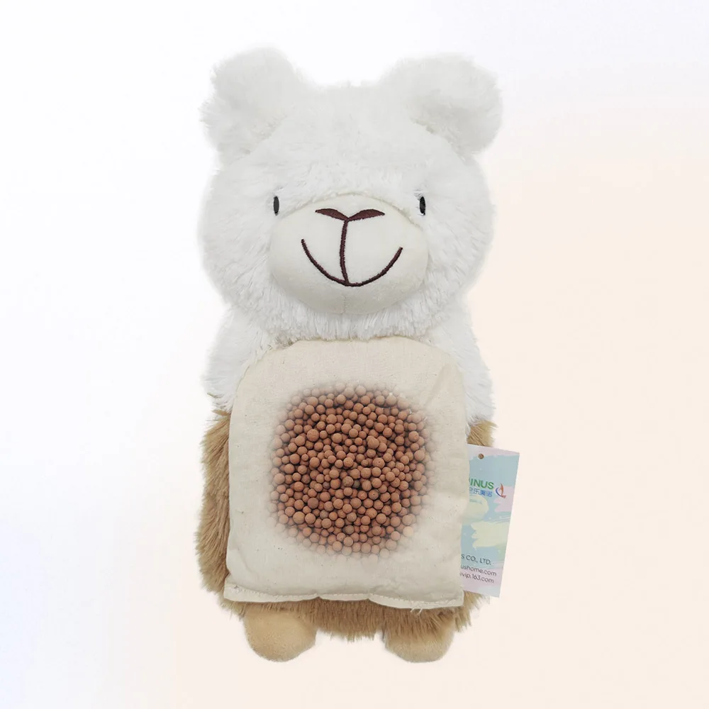 Free sample cute alpaca shape microwave heat bag for winter hand warmer