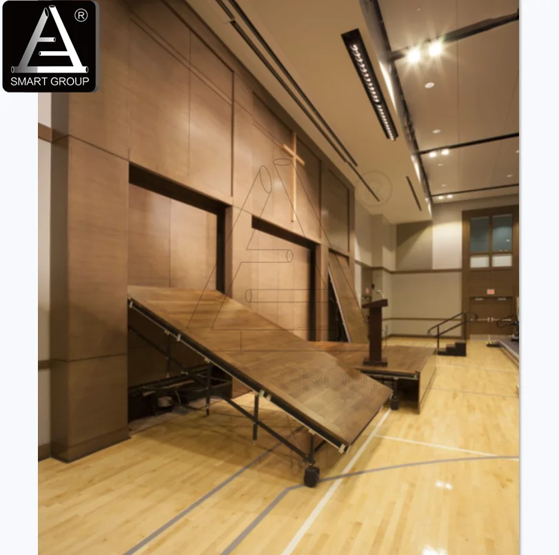 retractable stages platform aluminum portable stage recessed mounted retractable stages