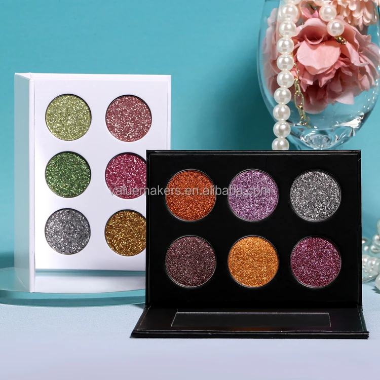 Private label 38 colors DIY eyeshadow palette 3-6 pan your own design multicolored diamond eyeshadow duochrome rainbow eyeshadow