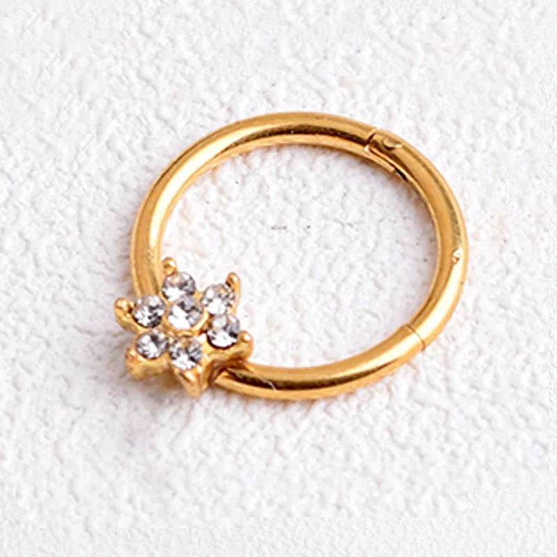 
Women Custom fashion gold plated body piercing face nose ring jewelry 2021 christina piercing jewelry Multifunctional plum 