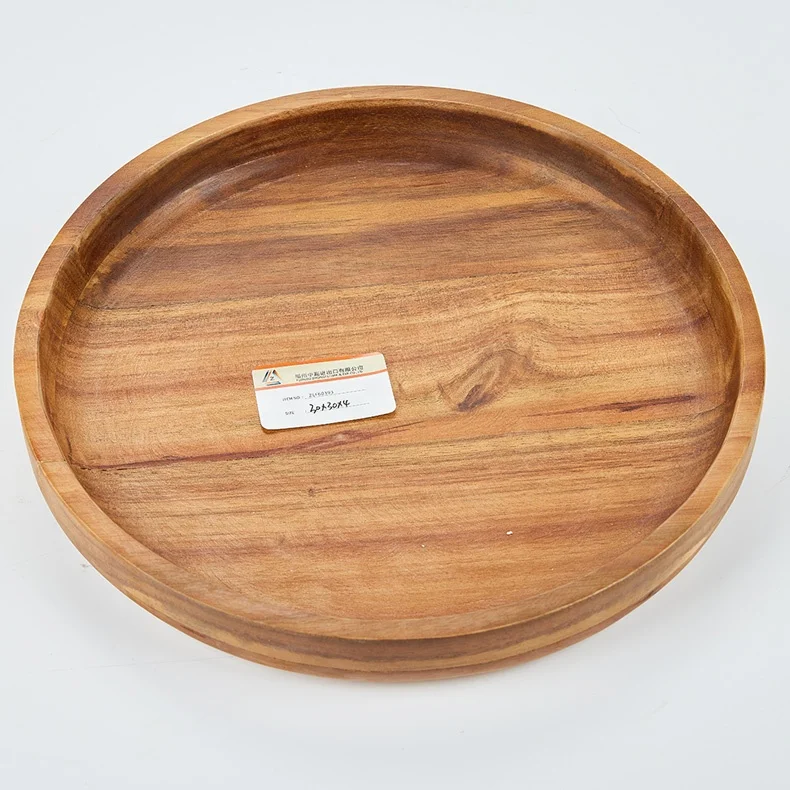 2022 new Hot Selling Mango Wooden Round Trays Home & Hotel Decorative Wooden Food Trays Wedding Decoration