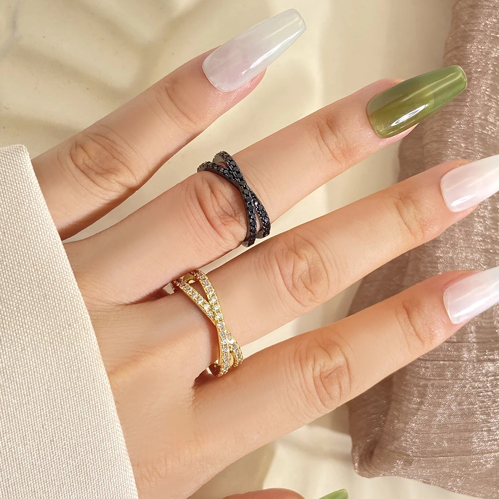 2024 New Arrival FOXI Wholesale Fashion Jewelry Popular High Quality black Small Ring x ring men