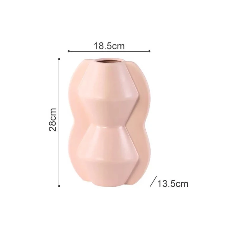 
Factory Direct Sale Designer Simple Mold Shape Ceramic Color Vase Home Decoration Handicraft Piece 