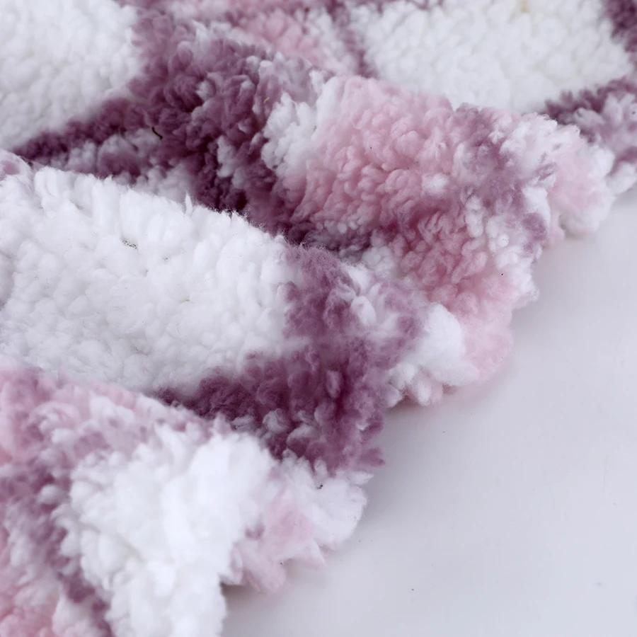 wholesale hot selling Recycled windproof tartan design fleece sherpa fleece fabric 100% polyester fabric for coat