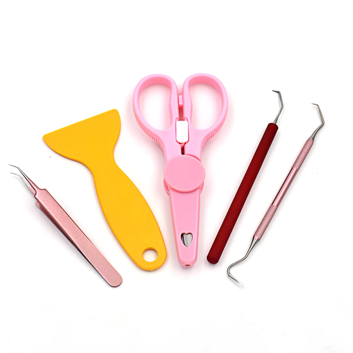 5 In 1 Stainless steel  Craft Vinyl Weeding Tools Set With Squeegee Scissor Tweezers Tool kit