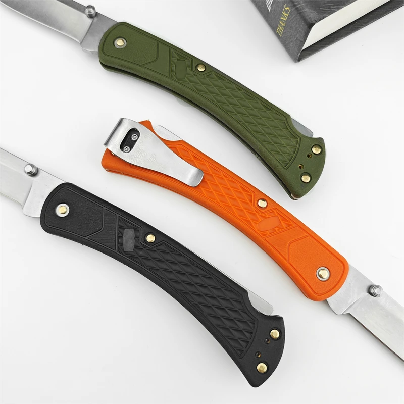 110 Nylon Fibre Handle Tactical Folding Knife Drop Point Blade Camping EDC Self Defense Pocket Knife