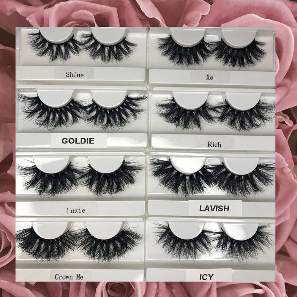 
Full strip lashes 3D Real Mink Lashes Multilayer Soft Thick 25mm False Eyelashes 
