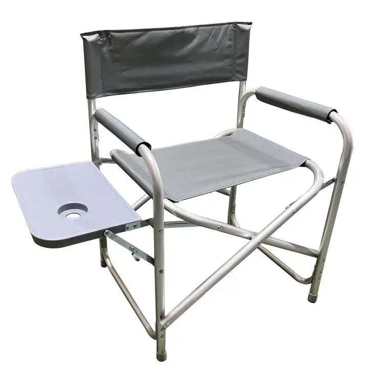Heavy Duty  Lightweight Folding Directors Chairs Outdoor, Aluminum Camping Chair with Side Table