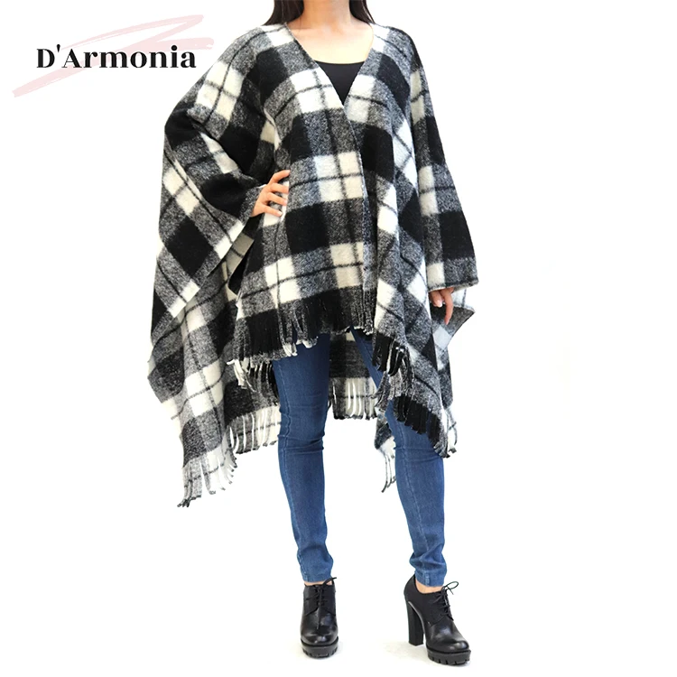 OEM итальянский дизайн, женская мода, плотное теплое пончо, стиль для зимы