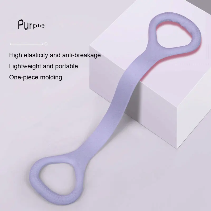 Figure 8 Fitness Elastic Band with Handles Arm Back Training Elastic Ropes for Physical Therapy Yoga Pilates Stretching