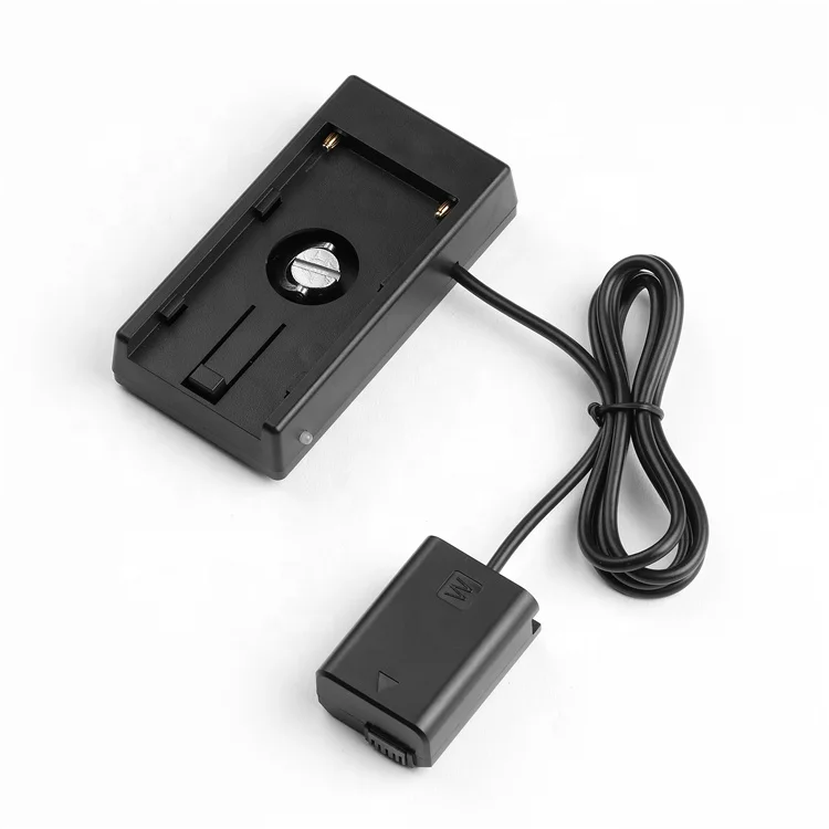 Plastic And Metal Dummy Battery 100CM 7.2V To 8.4V Power Adapter Mount Plate For Camera