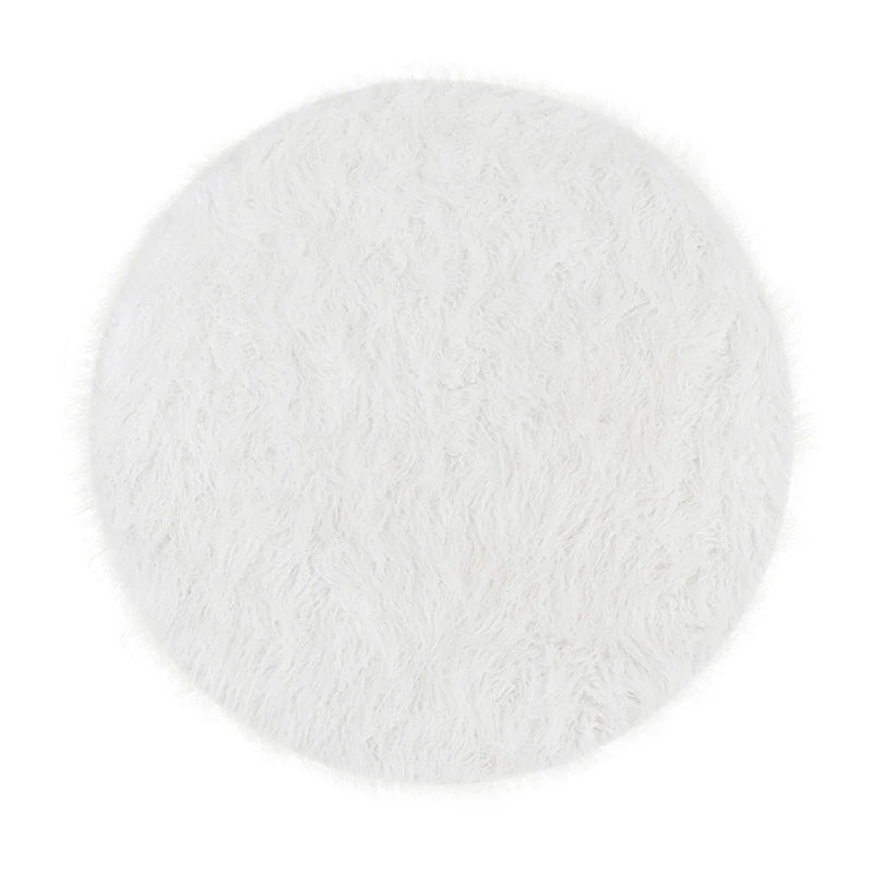 Artificial wool mat round pure white plush faux fur Christmas tree skirt Tree Protection Mat