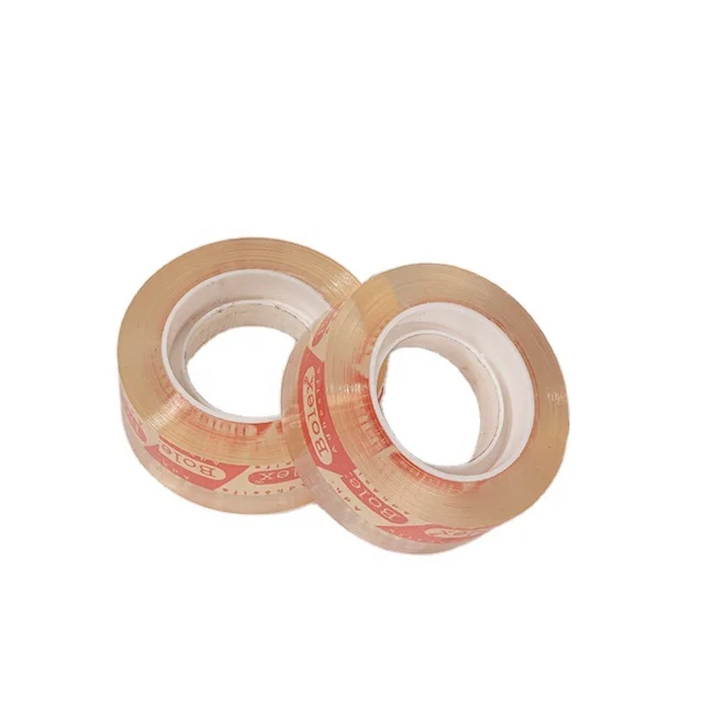 Bolex custom logo transparent/yellow  Bopp \35mic*15m*15mm Acrylic waterproof   Stationery Tape Carton Box Masking No Printing