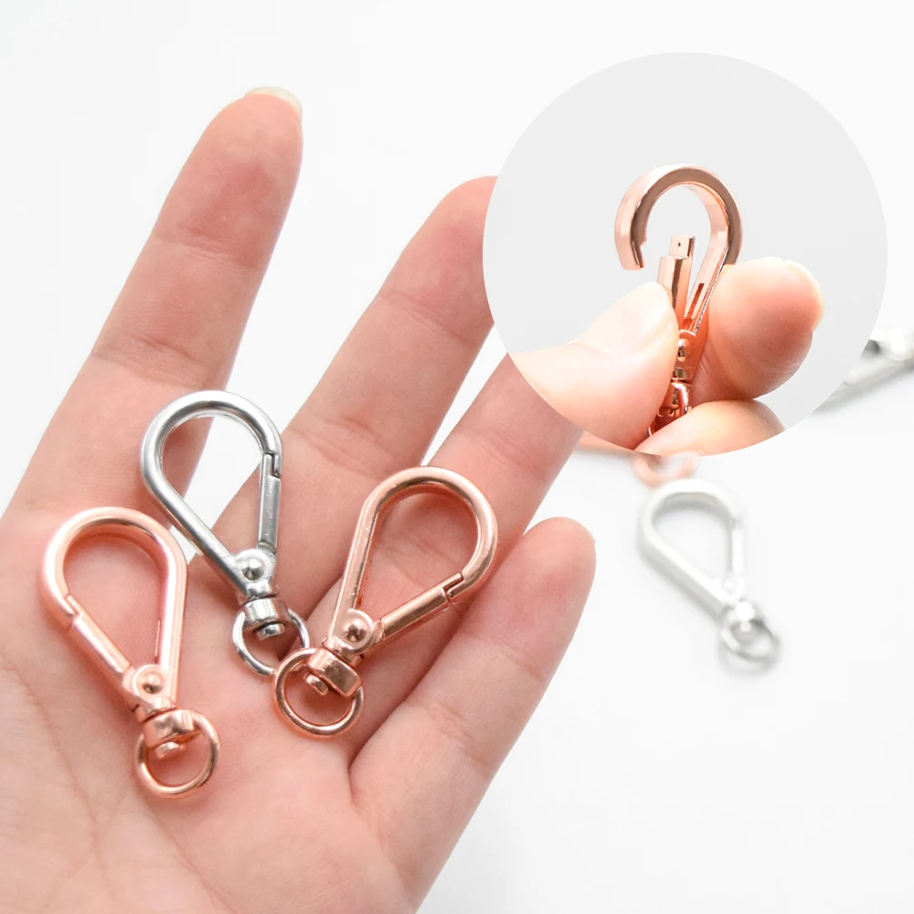 Rotating keychain metal bag buckle leather webbing suitcase bag spring hook decorative accessories