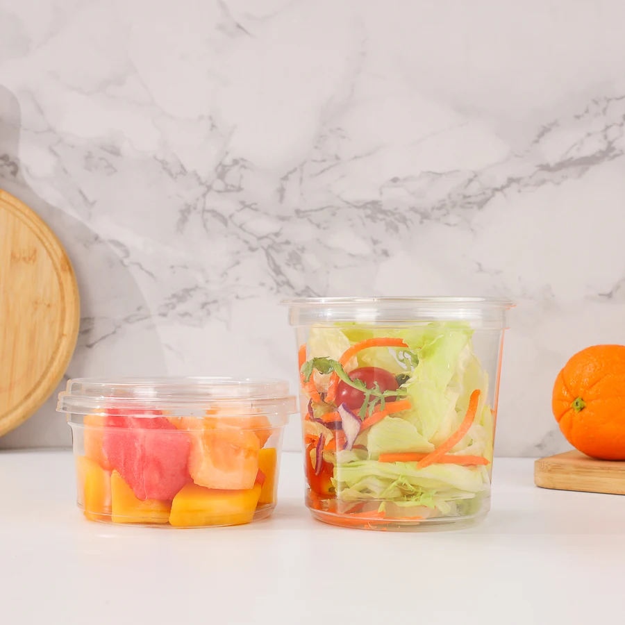 Large 120mm Neck Clear Plastic Buckets with Lids Eco-friendly 24 oz Plastic Cups with Lids