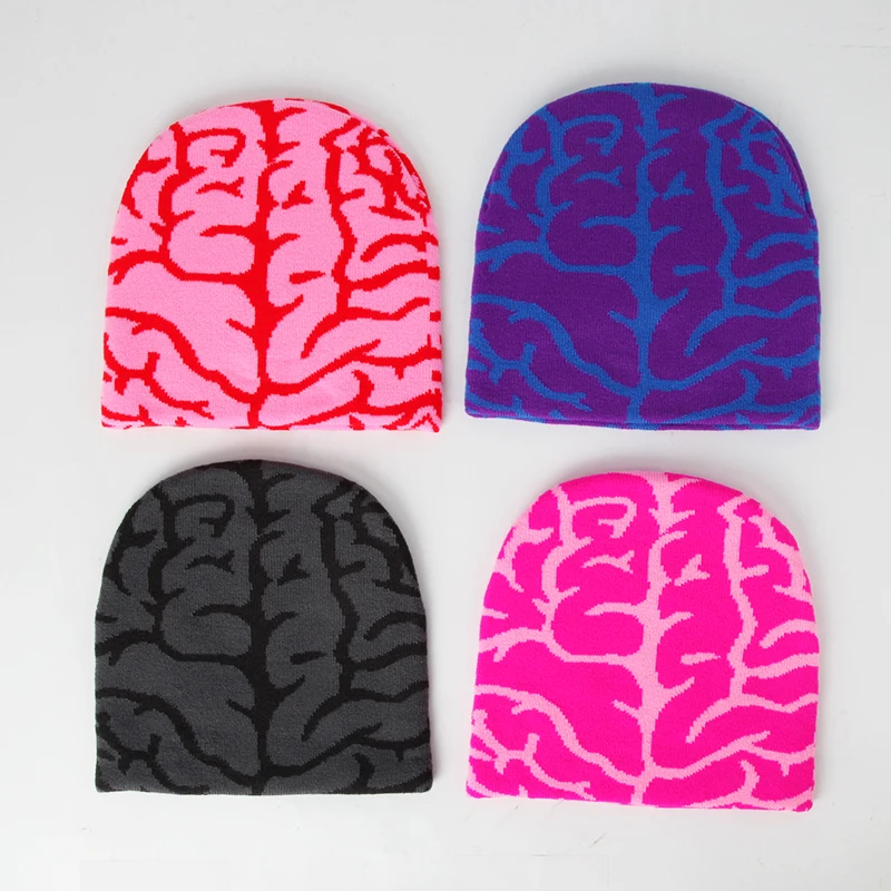 Зимняя вязаная шапка с жаккардовым логотипом