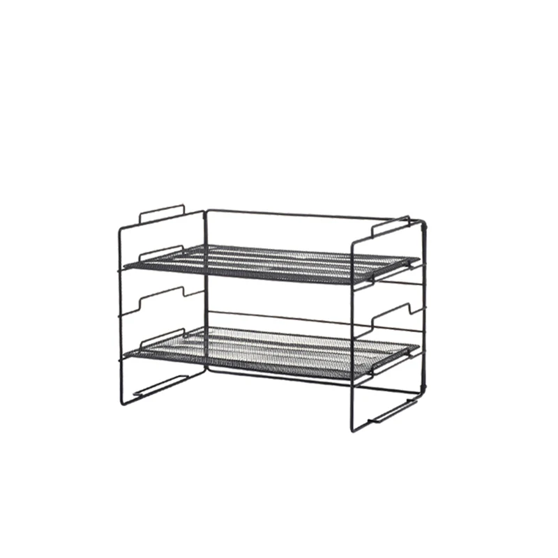 Iron art metal mesh wall hanging rack five story newspaper and magazine storage rack A4 file rack office storage
