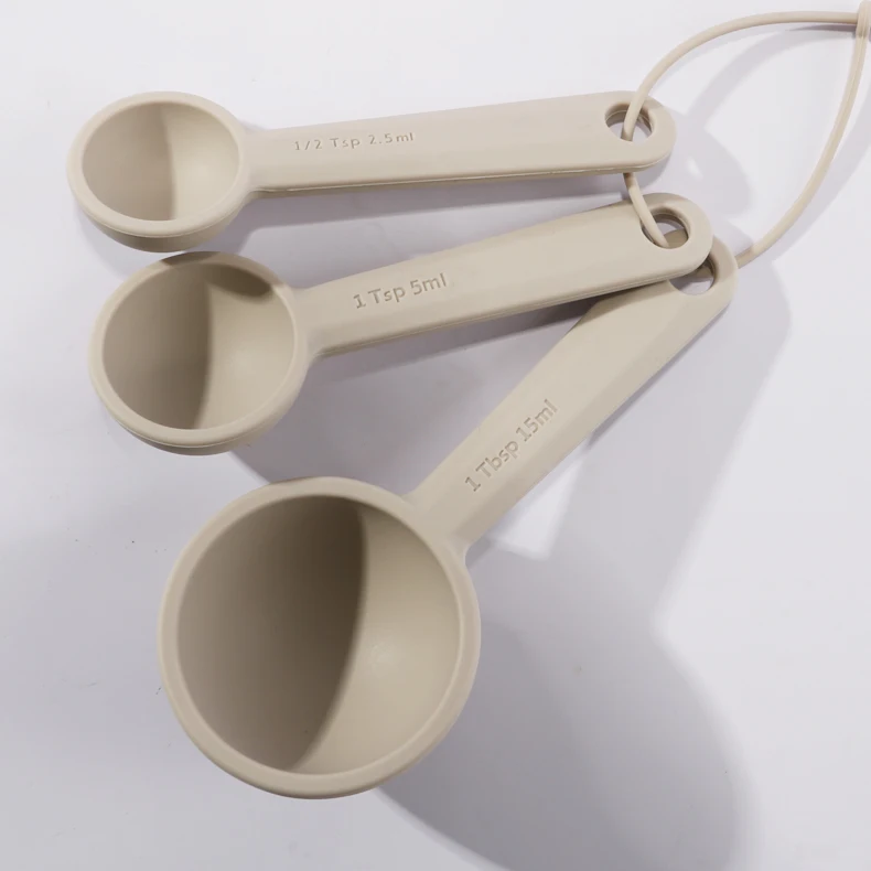 Оптовая продажа 100% пищевые силиконовые многоцветные прочные портативные японские мерные ложки