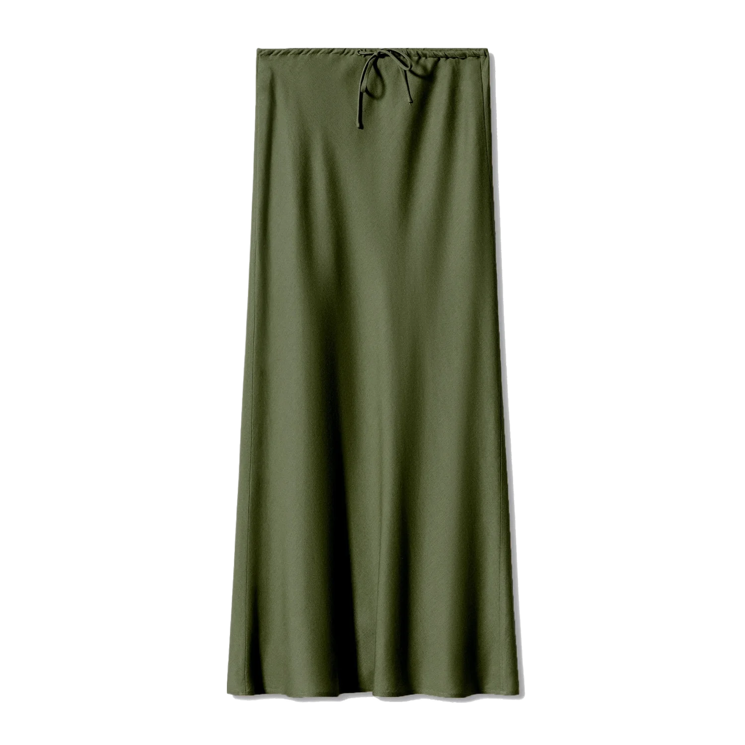 New 2024 Spring Summer Solid Color Satin Long Skirt For Women High Waist Lace-Up Fashion Elegant Faldas