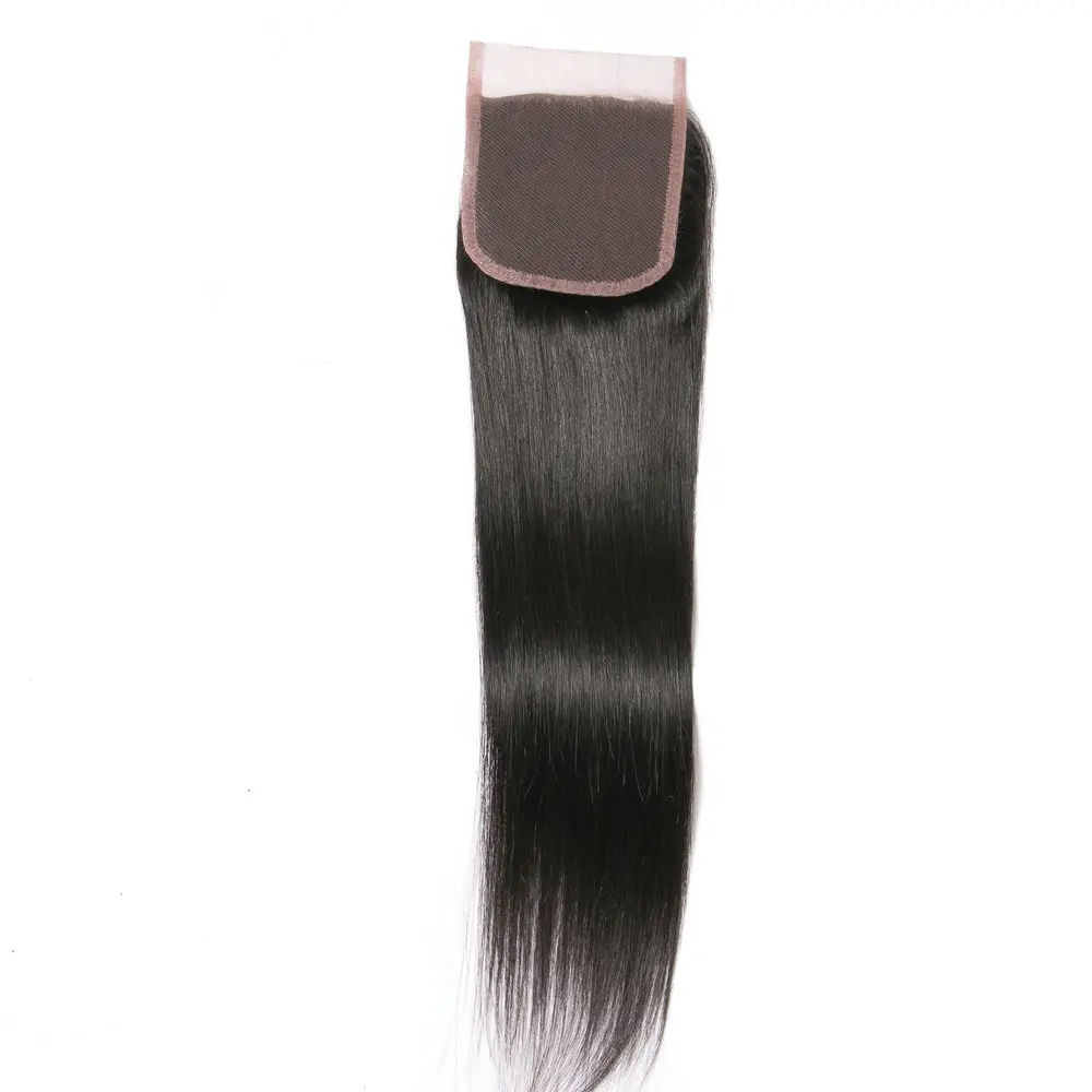 
free shipping brazilian human hair weave straight 3 bundles with lace closure 