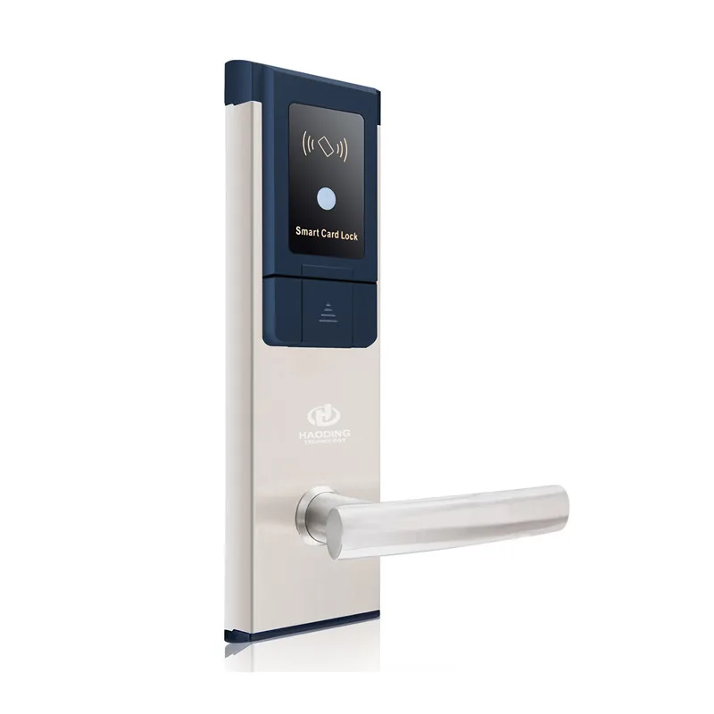 Rfid card hotel room door lock with management software system access by keys and smart cards