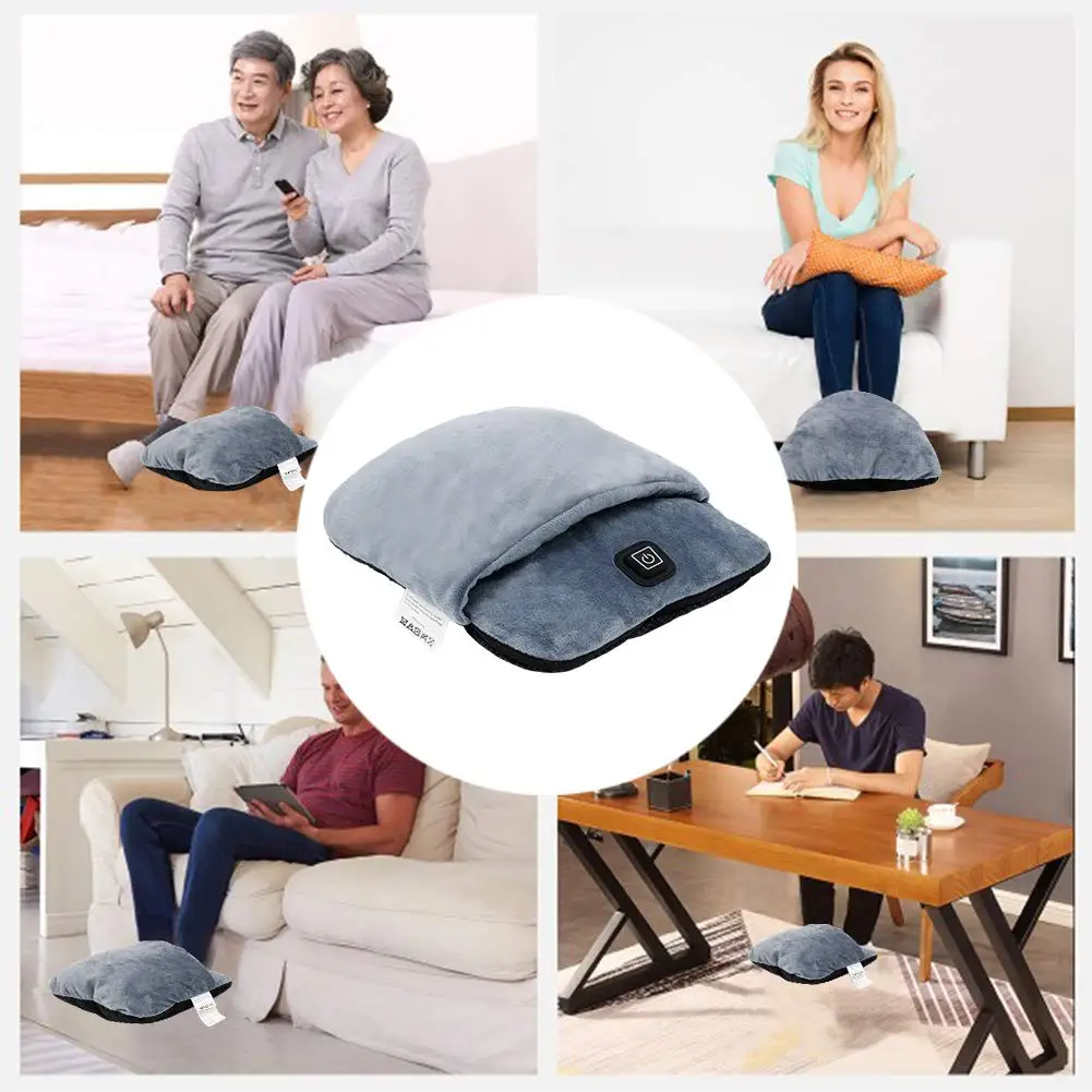 Electric Heated Foot Warmer Soft Plush Micro Mink Fabric & USB Fast Heating Pad for Women and Men Relieve Foot Pain